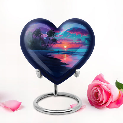 Sublime Beach Cremation Urns for Human Ashes - Blue 10-inch - Yatskia