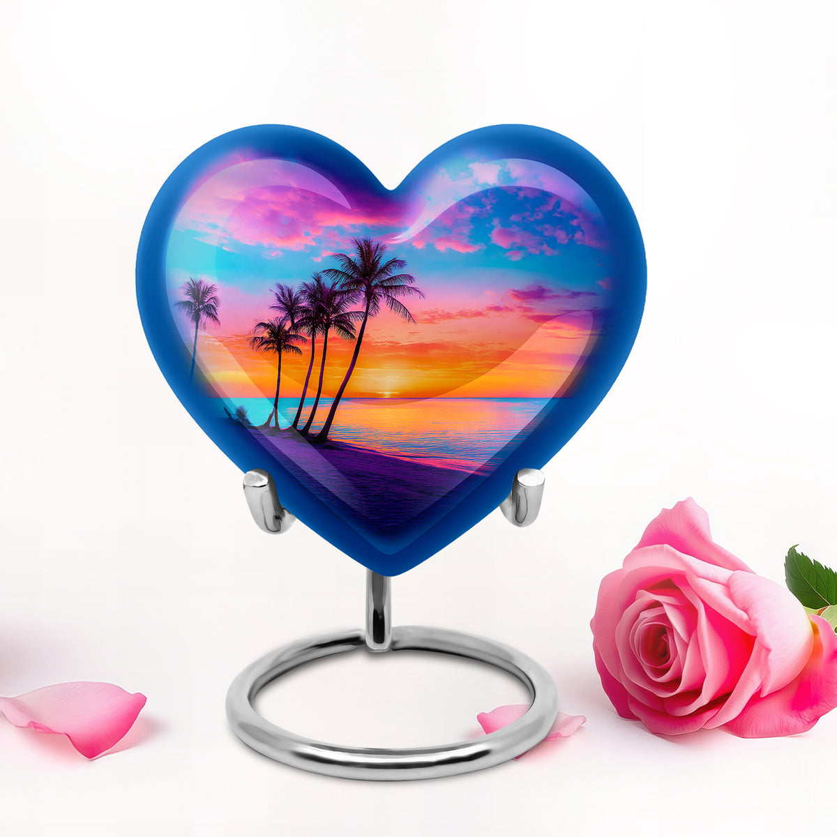Personalized Magnificent Beach Cremation Urns - Blue 10-inch, 200 cu in - Yatskia