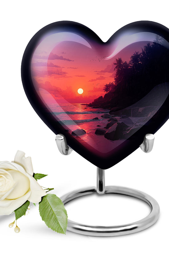 Pink Treasured Beach Cremation Urns for Human Ashes - 10-inch, 200 cu in - Yatskia