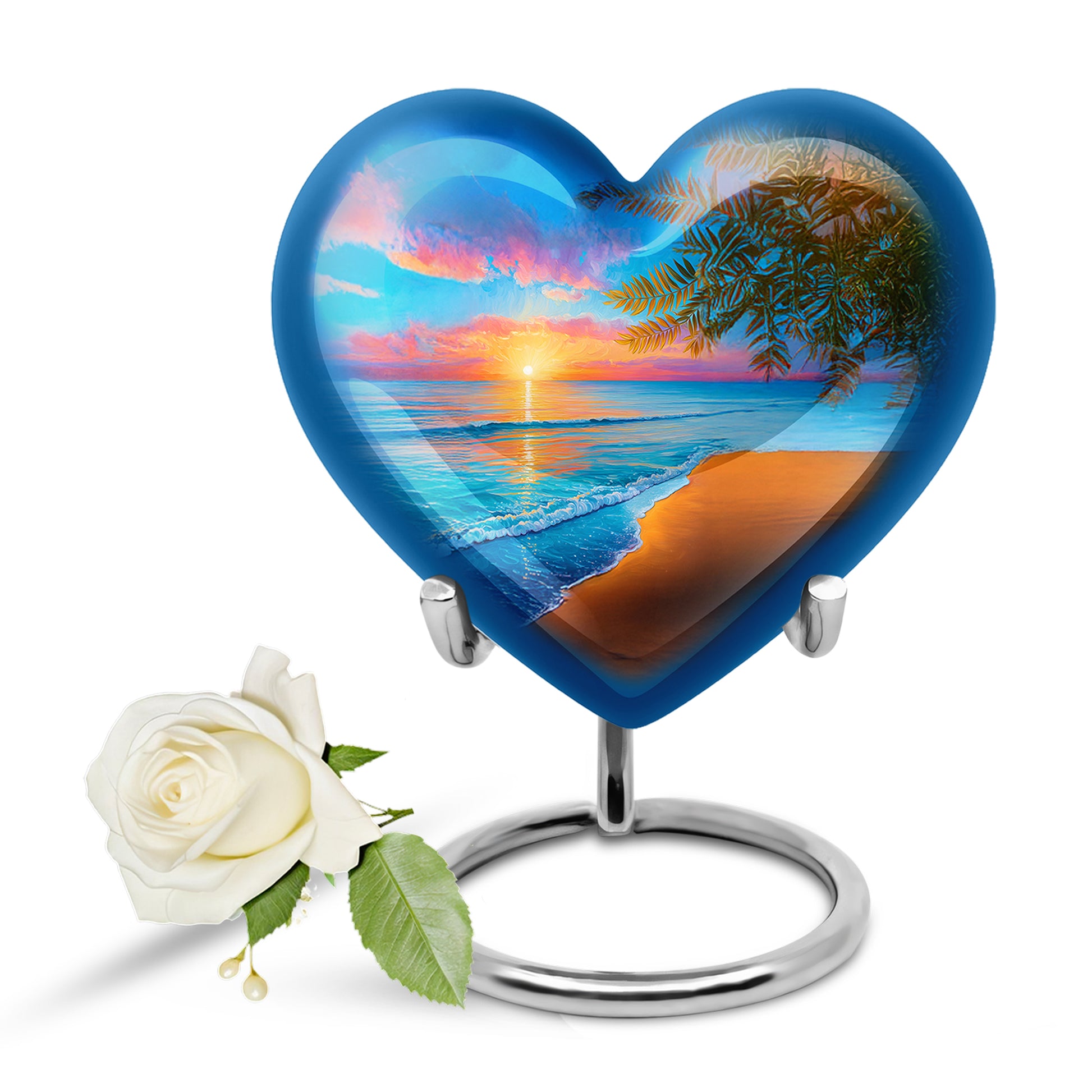 Personalized Beach Cremation Urns - Soothing Blue 10-inch, 200 cu in - Yatskia