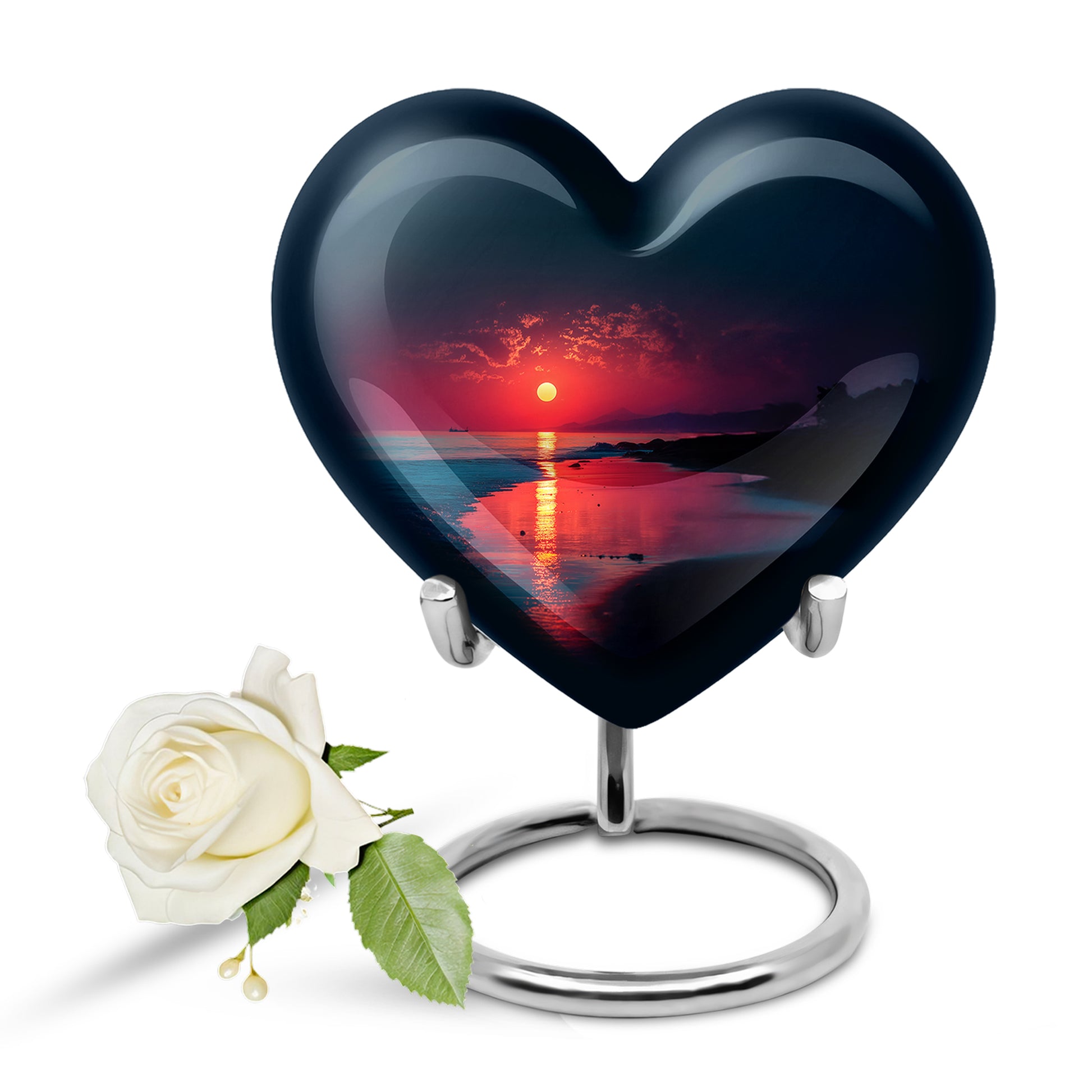 Personalized Beach Cremation Urns - Soothing Blue 10-inch, 200 cu in - Yatskia