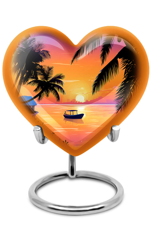 Pink Beach Haven Cremation Urns for Human Ashes - 10-inch, 200 cu in - Yatskia