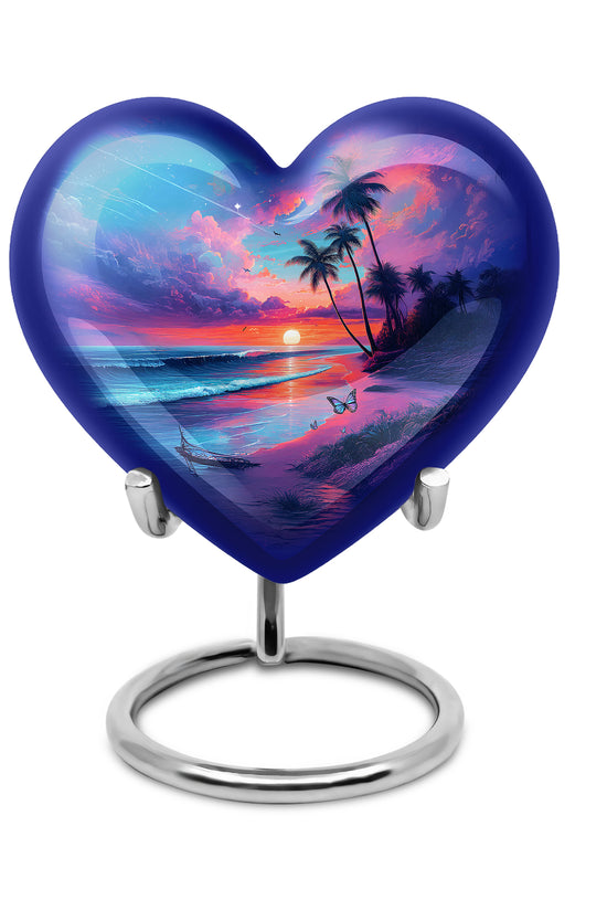 Blessed Beach Cremation Urns for Human Ashes - Blue 10-inch - Yatskia