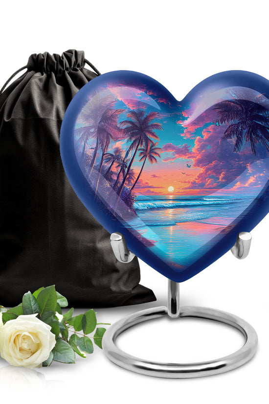 Sunset Beach Cremation Urn - Decorative Ocean Urn For Human Ashes