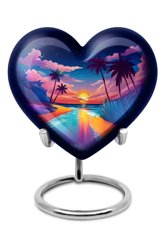 Remarkable Beach Memorial Cremation Urns - Blue 10-inch, 200 cu in - Yatskia