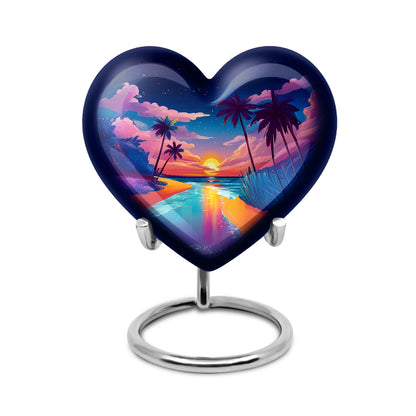 Remarkable Beach Memorial Cremation Urns - Blue 10-inch, 200 cu in - Yatskia