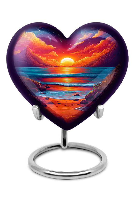 Blue Beach Homage Cremation Urns for Human Ashes - 10-inch, 200 cu in - Yatskia