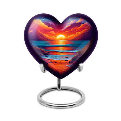 Blue Beach Homage Cremation Urns for Human Ashes - 10-inch, 200 cu in - Yatskia