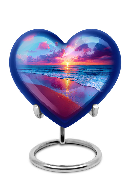 Personalized Beach Cremation Urns - Soothing Blue 10-inch, 200 cu in - Yatskia