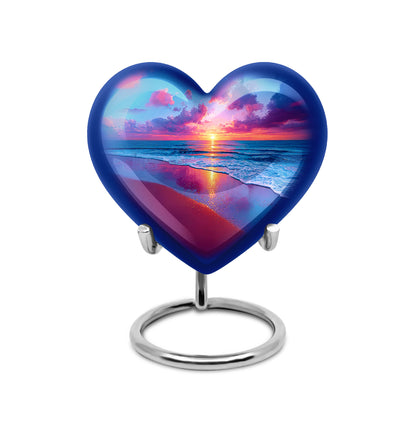 Personalized Beach Cremation Urns - Soothing Blue 10-inch, 200 cu in - Yatskia