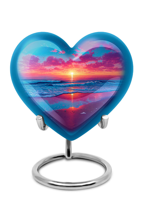Personalized Blue Beach Cremation Urns for Ashes - Enchanting 10-inch - Yatskia