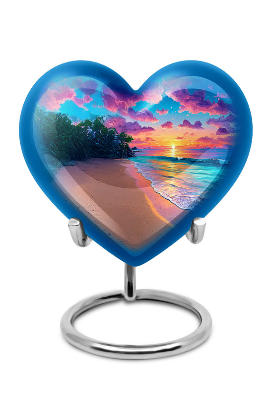 Blessed Beach Cremation Urns for Human Ashes - Blue 10-inch - Yatskia