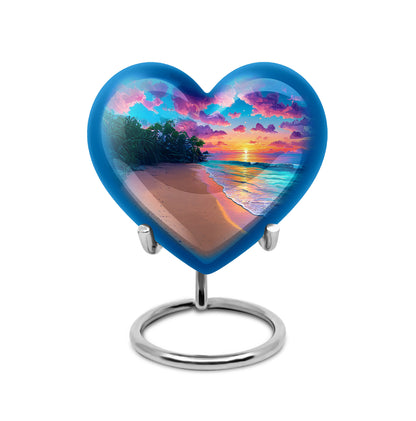 Blessed Beach Cremation Urns for Human Ashes - Blue 10-inch - Yatskia