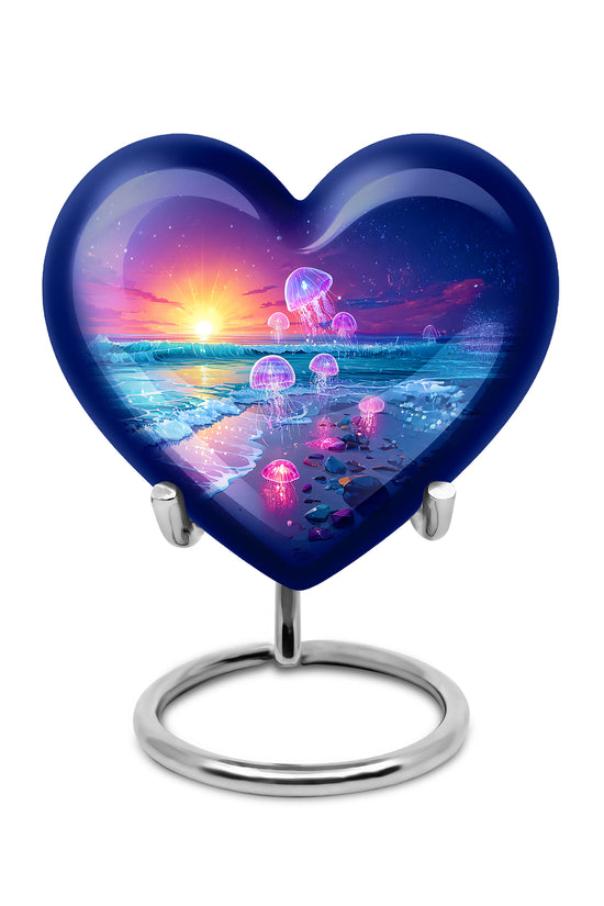Personalized Blue Beach Cremation Urns for Ashes - Transcendent 10-inch - Yatskia