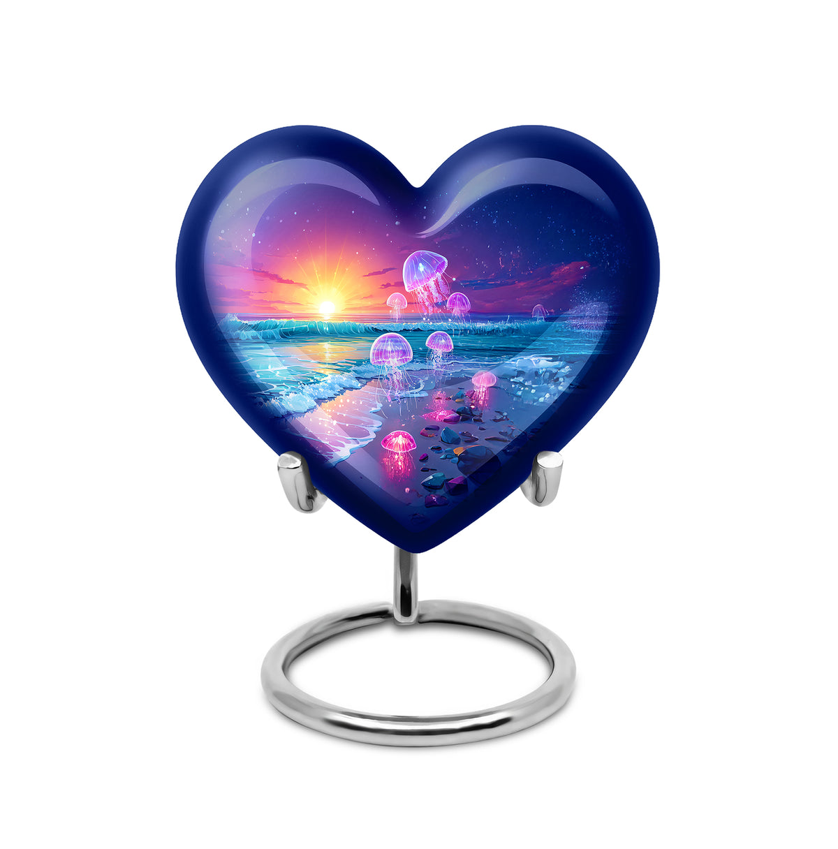 Personalized Blue Beach Cremation Urns for Ashes - Transcendent 10-inch - Yatskia