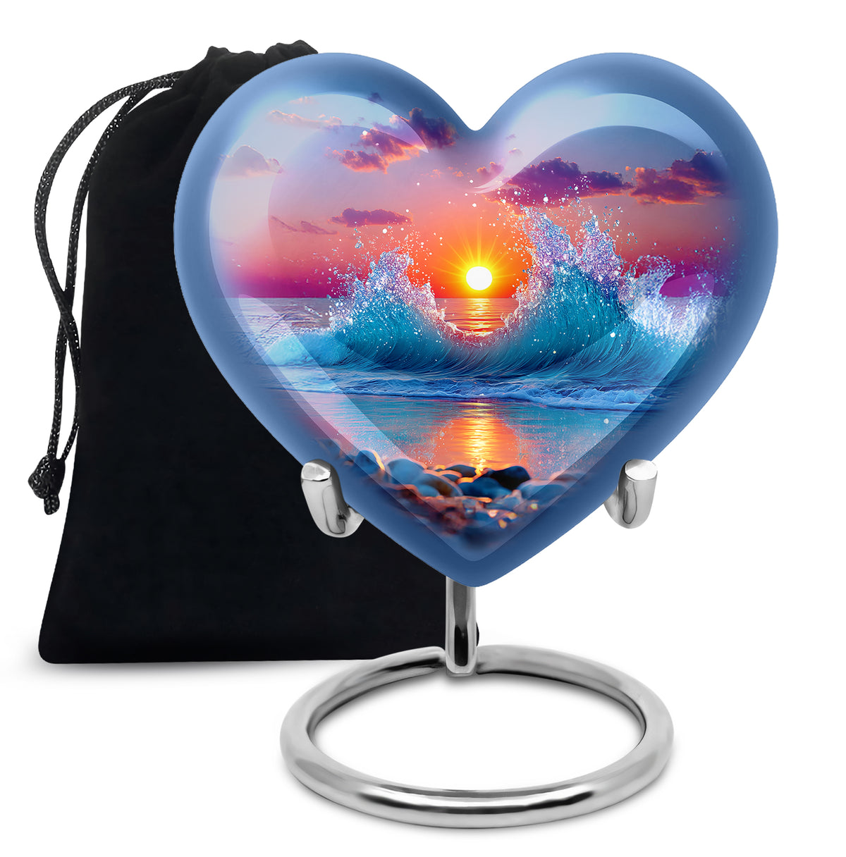 Ocean Wave Memorial Urn - Sunset Beach Cremation Urn For Human Ashes