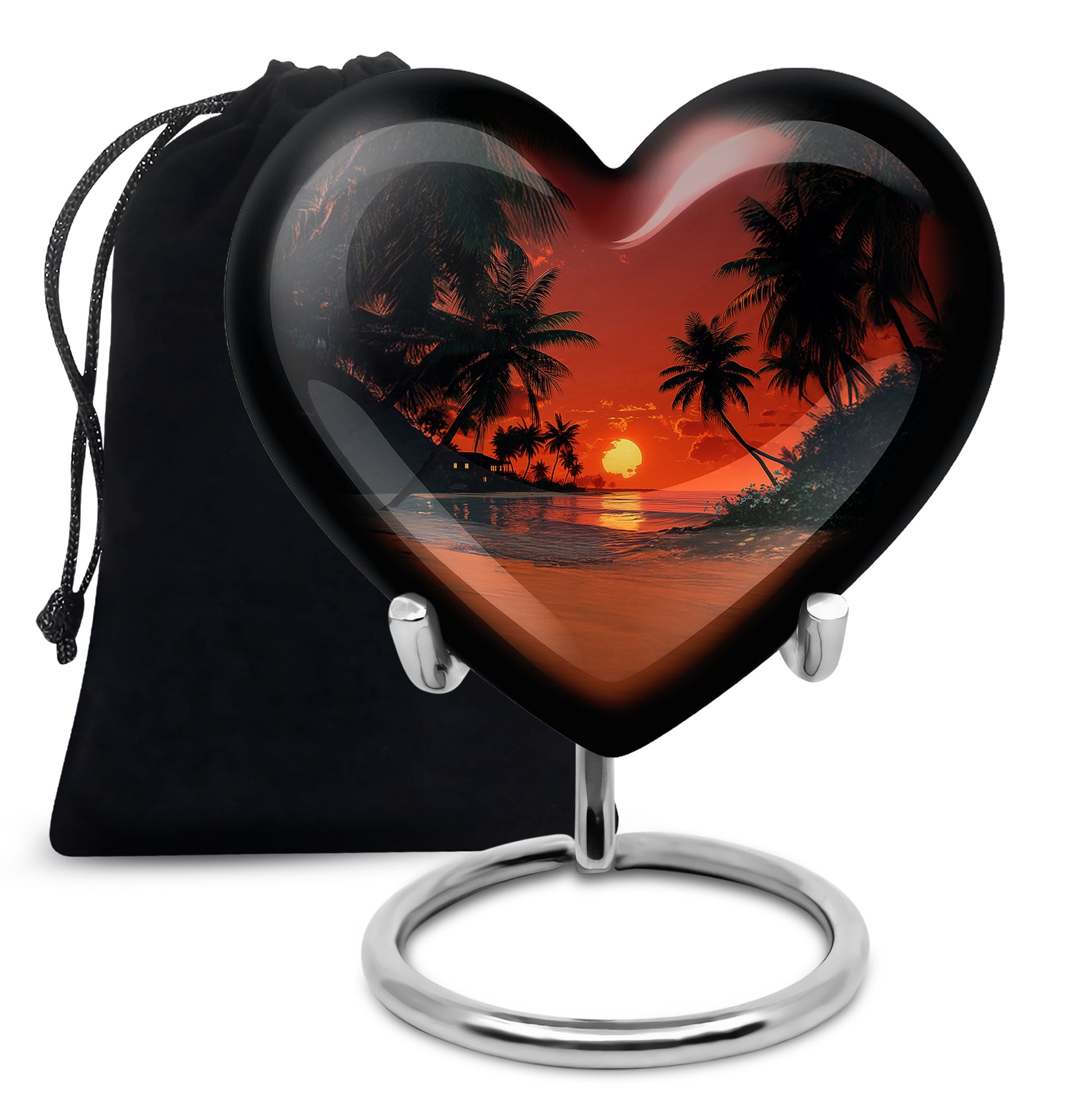 Ocean Sunset Memorial Urn - Island Sunset Design For Male & Female