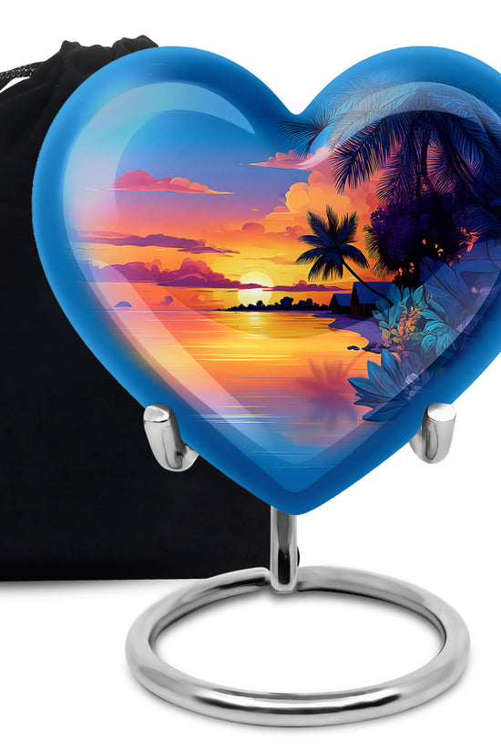 Beautiful Sunset Mermorial Urn - Artistic Funeral Urn For Human Ashes