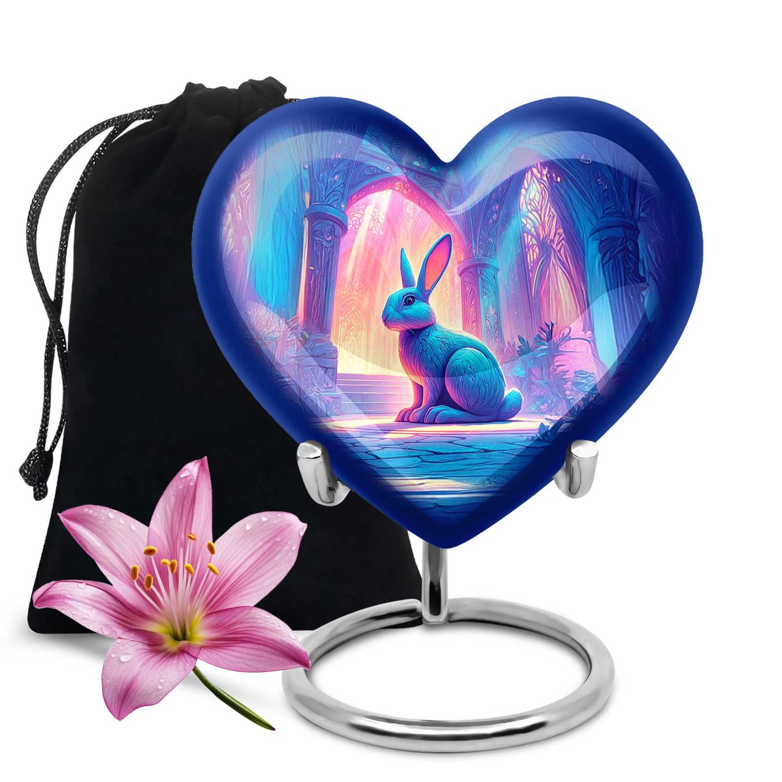 Dreamy Fantasy Rabbit Funeral Urn - Glowing Hall Cremation Urn For Loved Ones