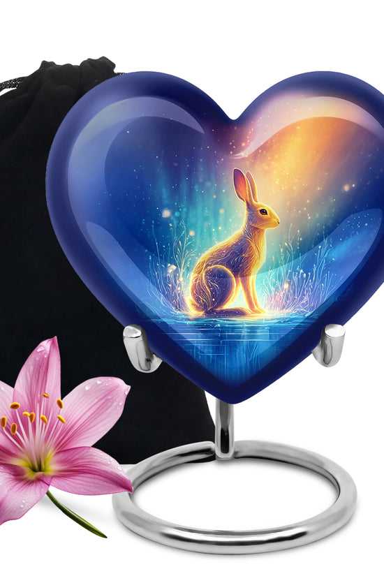 Golden Light Rabbit Cremation Urn - Peaceful Glow Memorial Urn For Human Ashes
