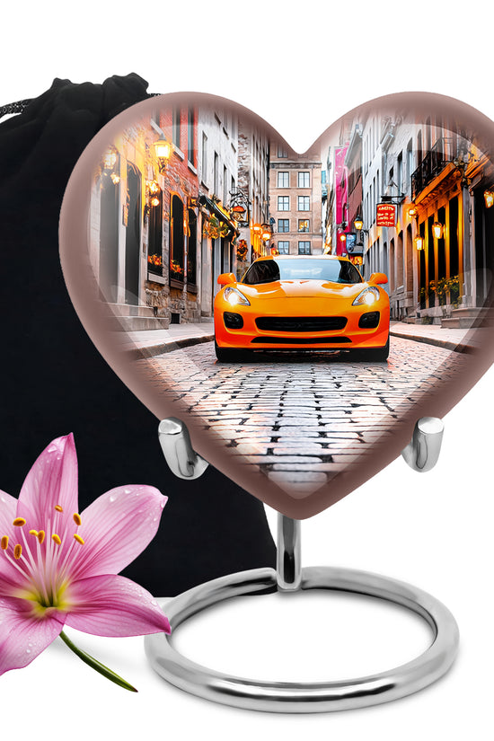 Luxury Orange Car Urn - Cremation Urn For Human Ashes
