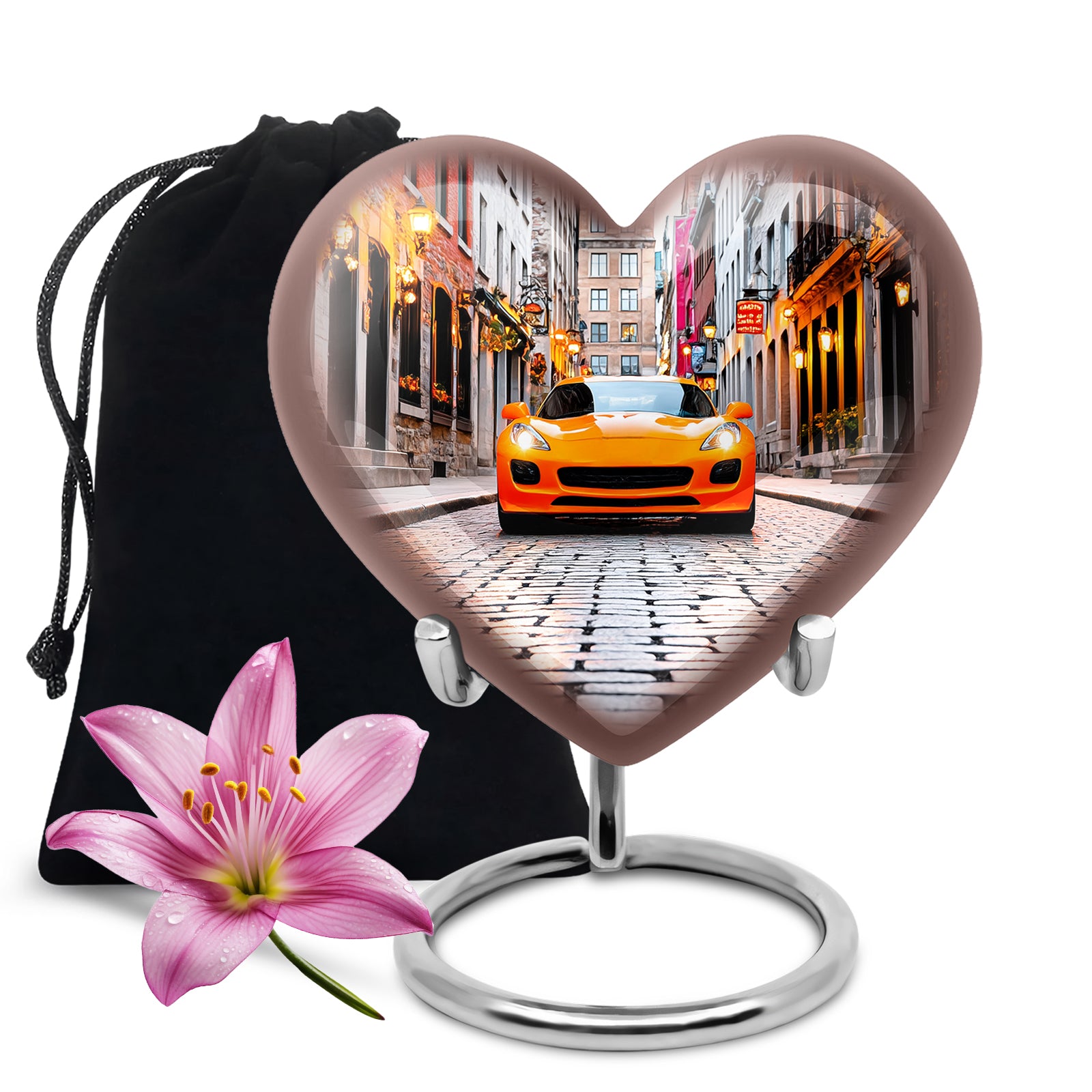 Luxury Orange Car Urn - Cremation Urn For Human Ashes