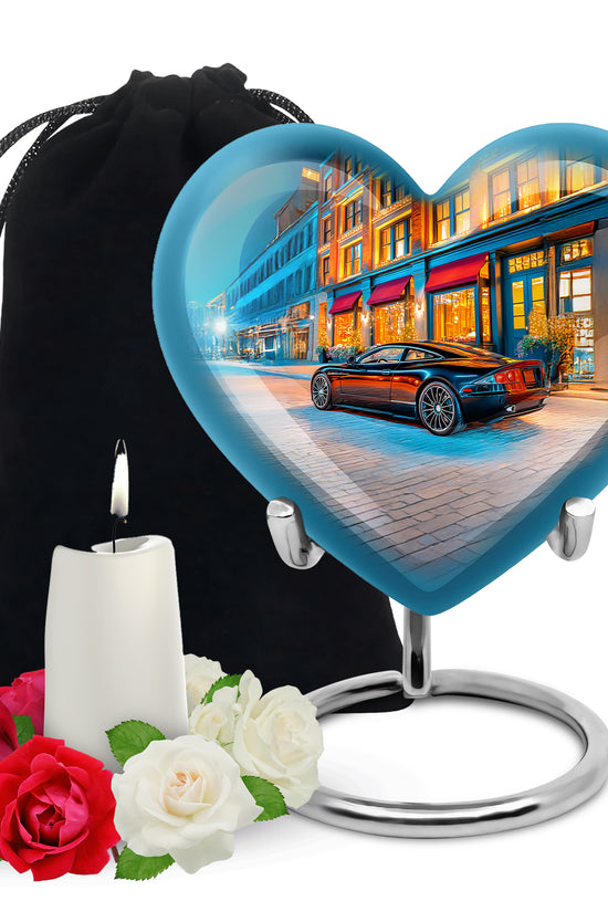 Night Street Car Urn - Decorative Cremation Urn For Adult