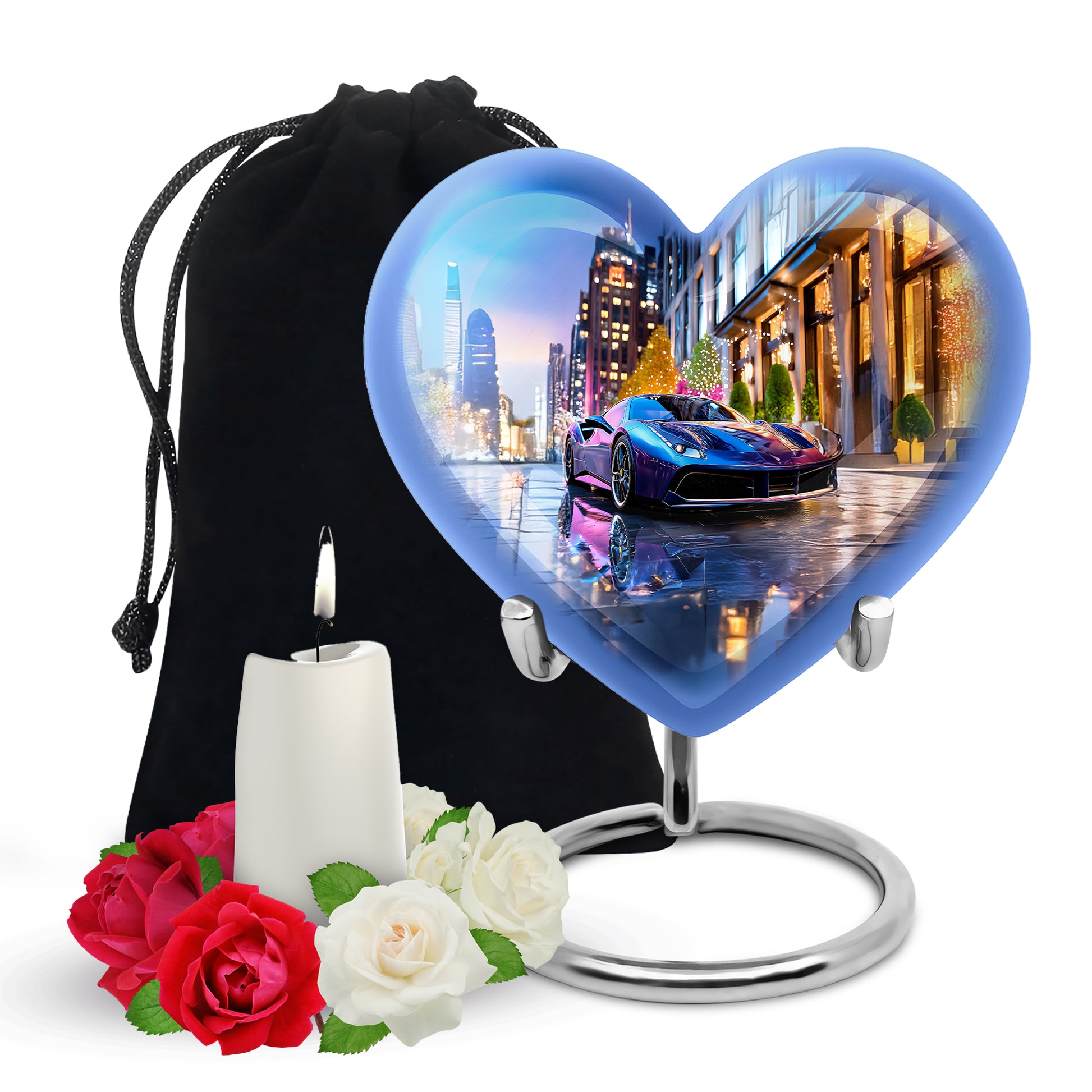 Neon Car Cremation Urn - Beautiful Memorial Urn For Male