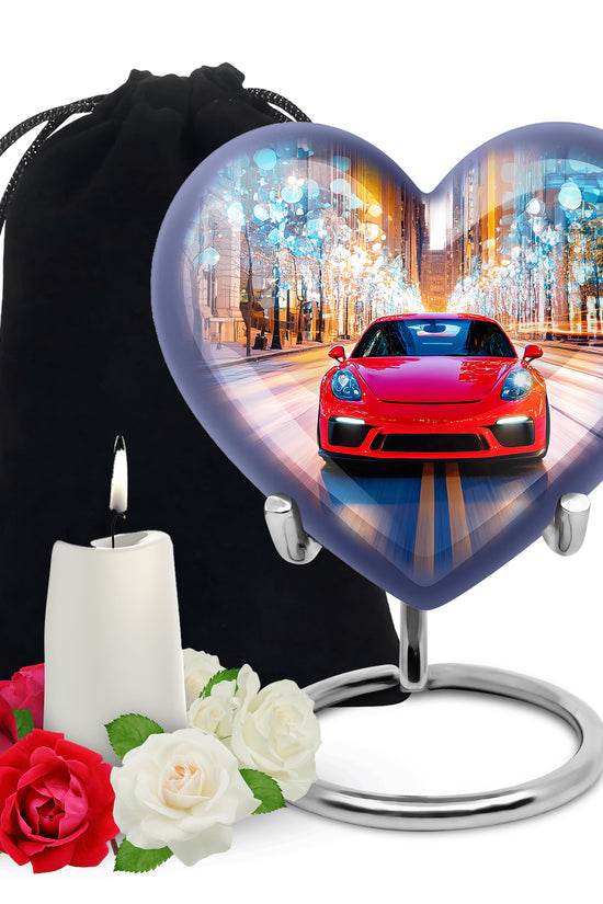 Red Supercar Speed Cremation Urn - Stylish Urn For Human Ashes