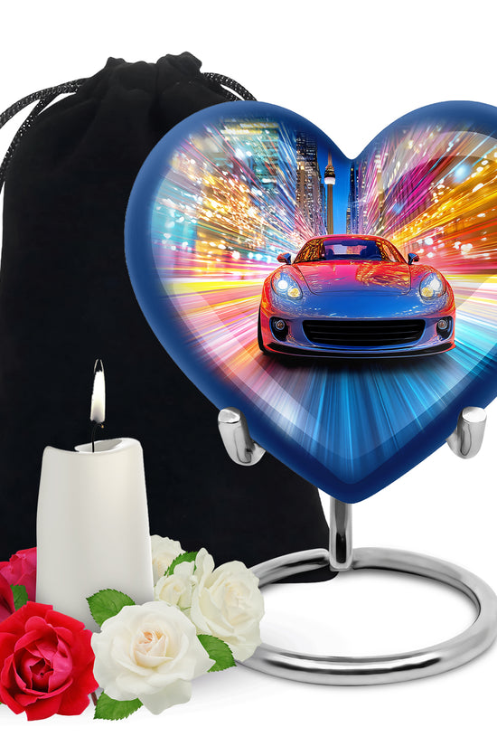 Speed Car Neon Urn - Cremation Urn For Loved Ones
