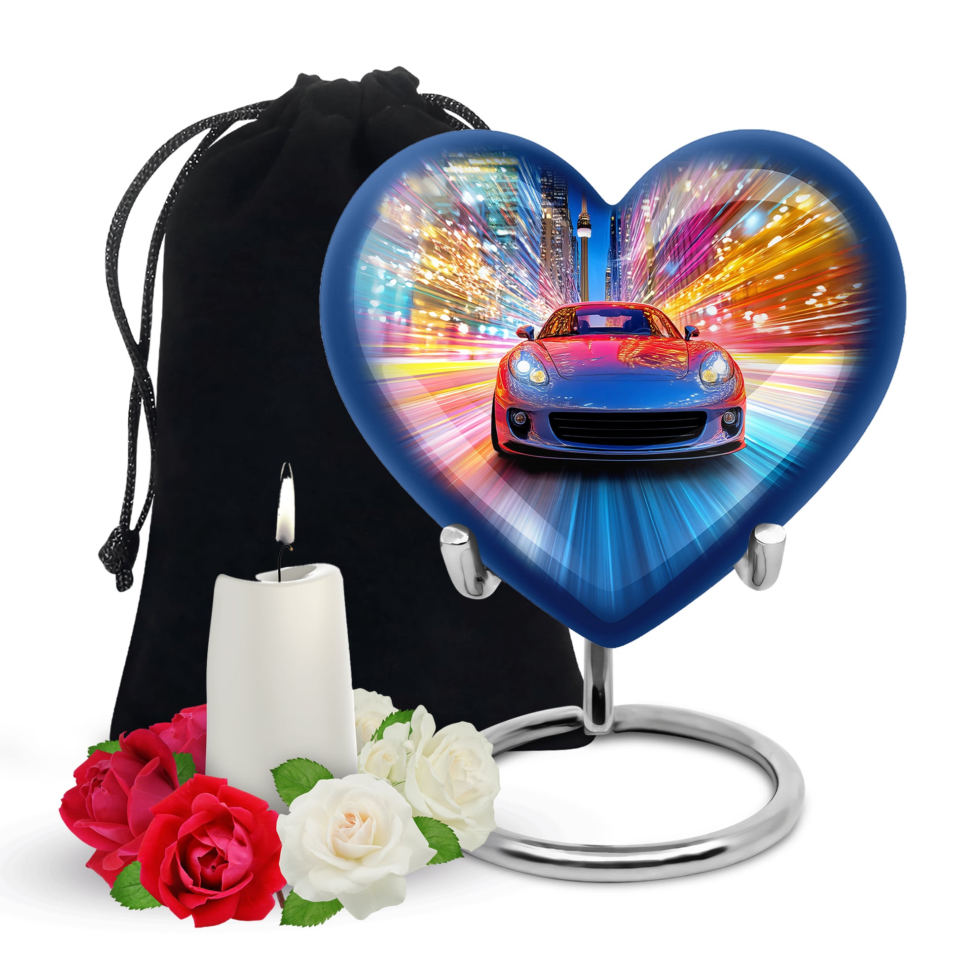 Speed Car Neon Urn - Cremation Urn For Loved Ones