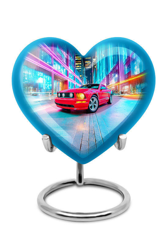 Personalized Magnificent Car Cremation Urns - Blue 10-inch, 200 cu in - Karyliz