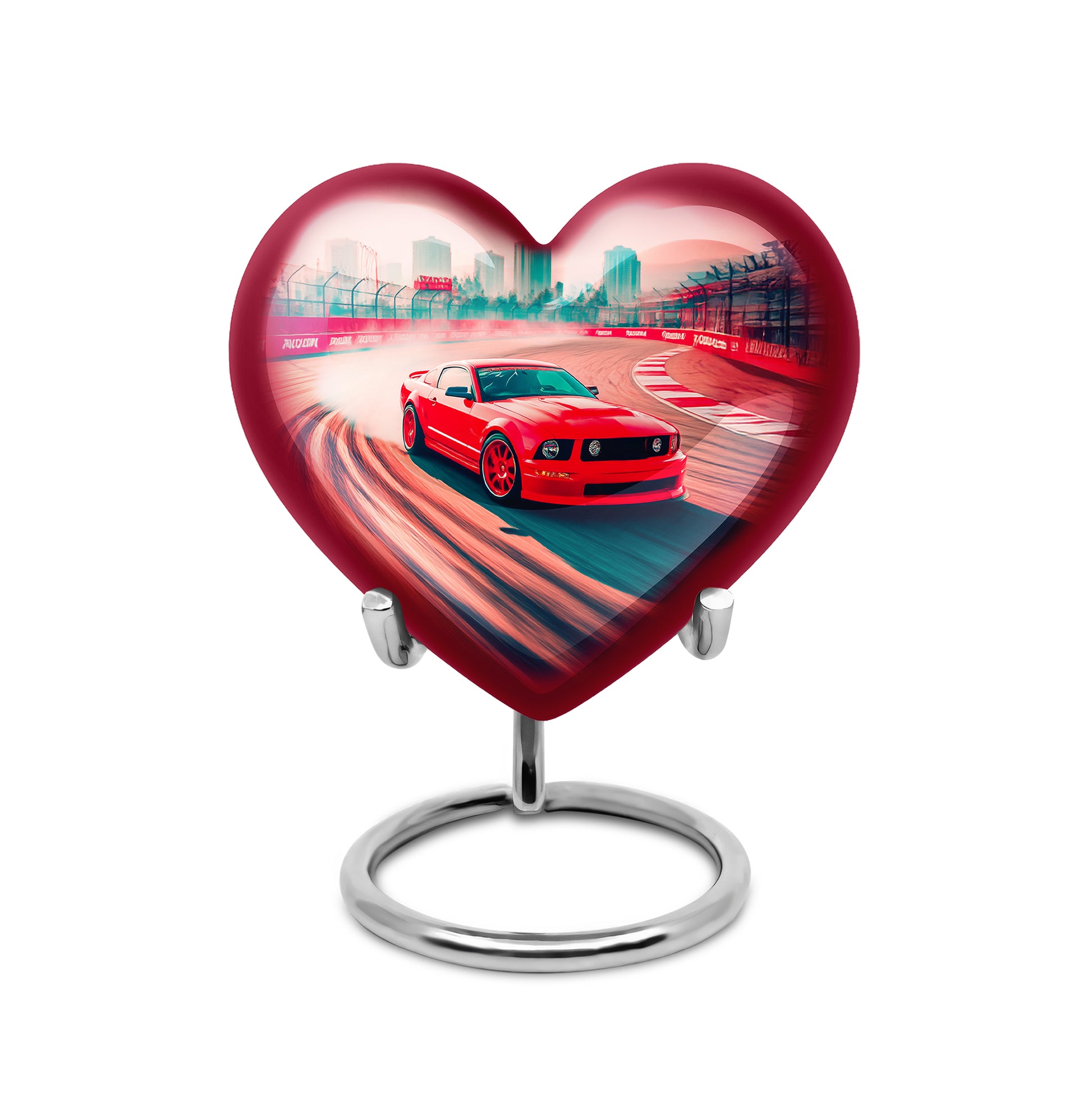 Everlasting Red Car Tribute Urn for Human Ashes - 10-inch, 200 cu in - Karyliz