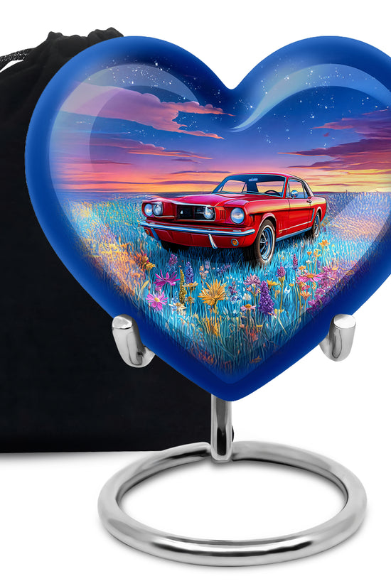 Vintage Car Theme Memorial Urn - Aluminium Large Cremation Urn For Dad