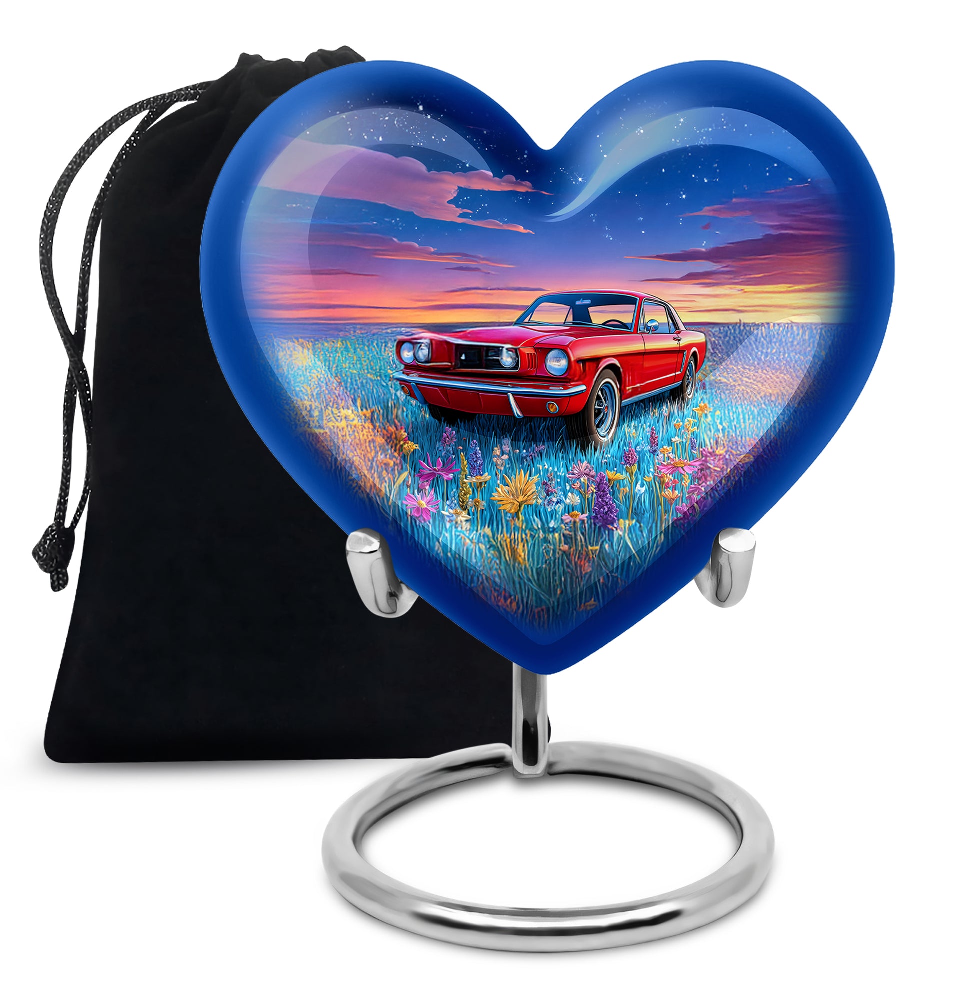 Vintage Car Theme Memorial Urn - Aluminium Large Cremation Urn For Dad