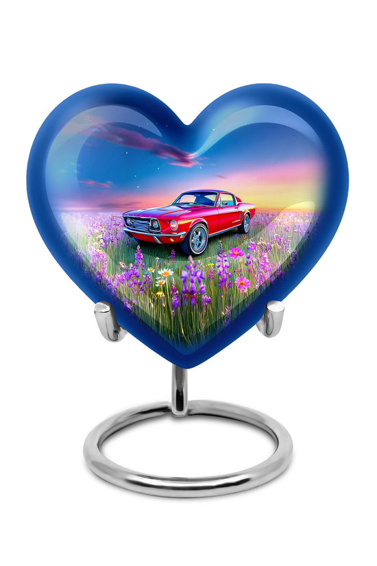 Divine Blue Car Cremation Urn for Ashes - 10-inch, 200 cu in - Karyliz
