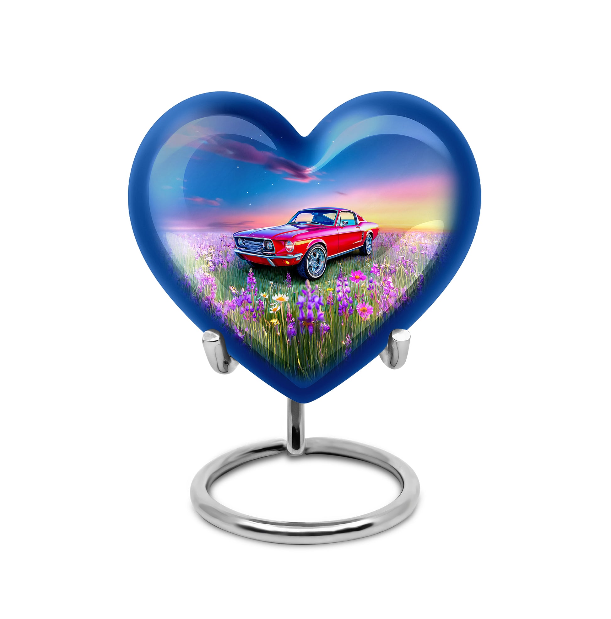 Divine Blue Car Cremation Urn for Ashes - 10-inch, 200 cu in - Karyliz