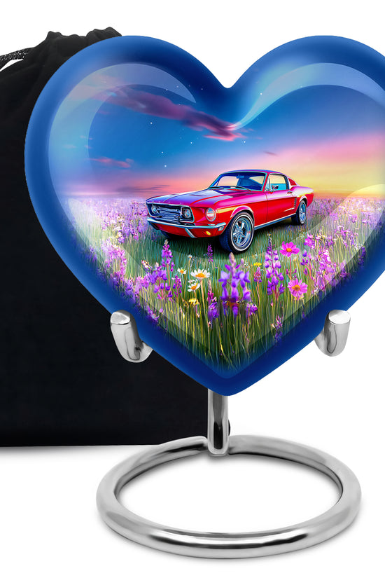 Classic Mustang Funeral Urn - Artistic Car Theme Urn For Human Ashes