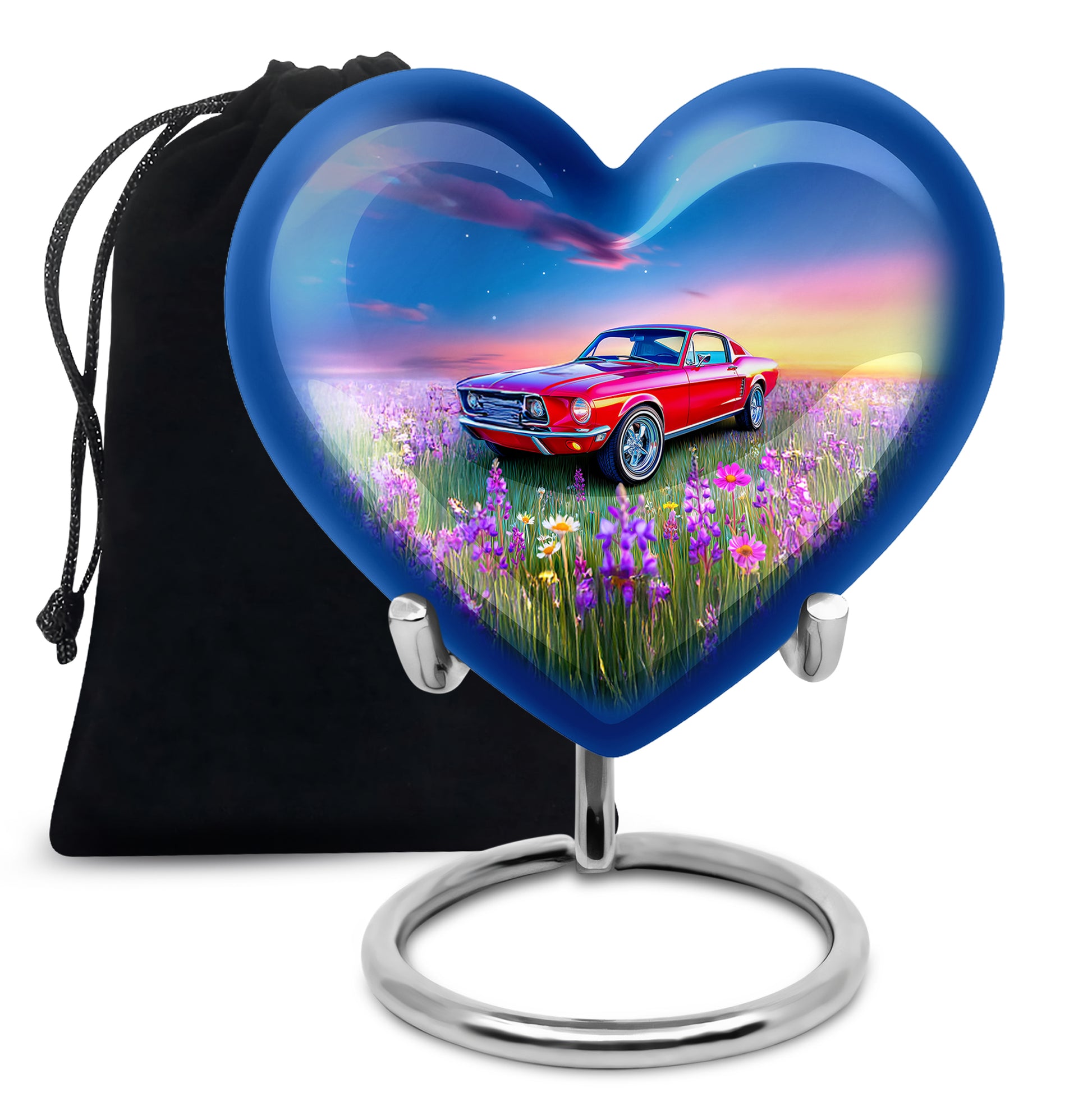 Classic Mustang Funeral Urn - Artistic Car Theme Urn For Human Ashes