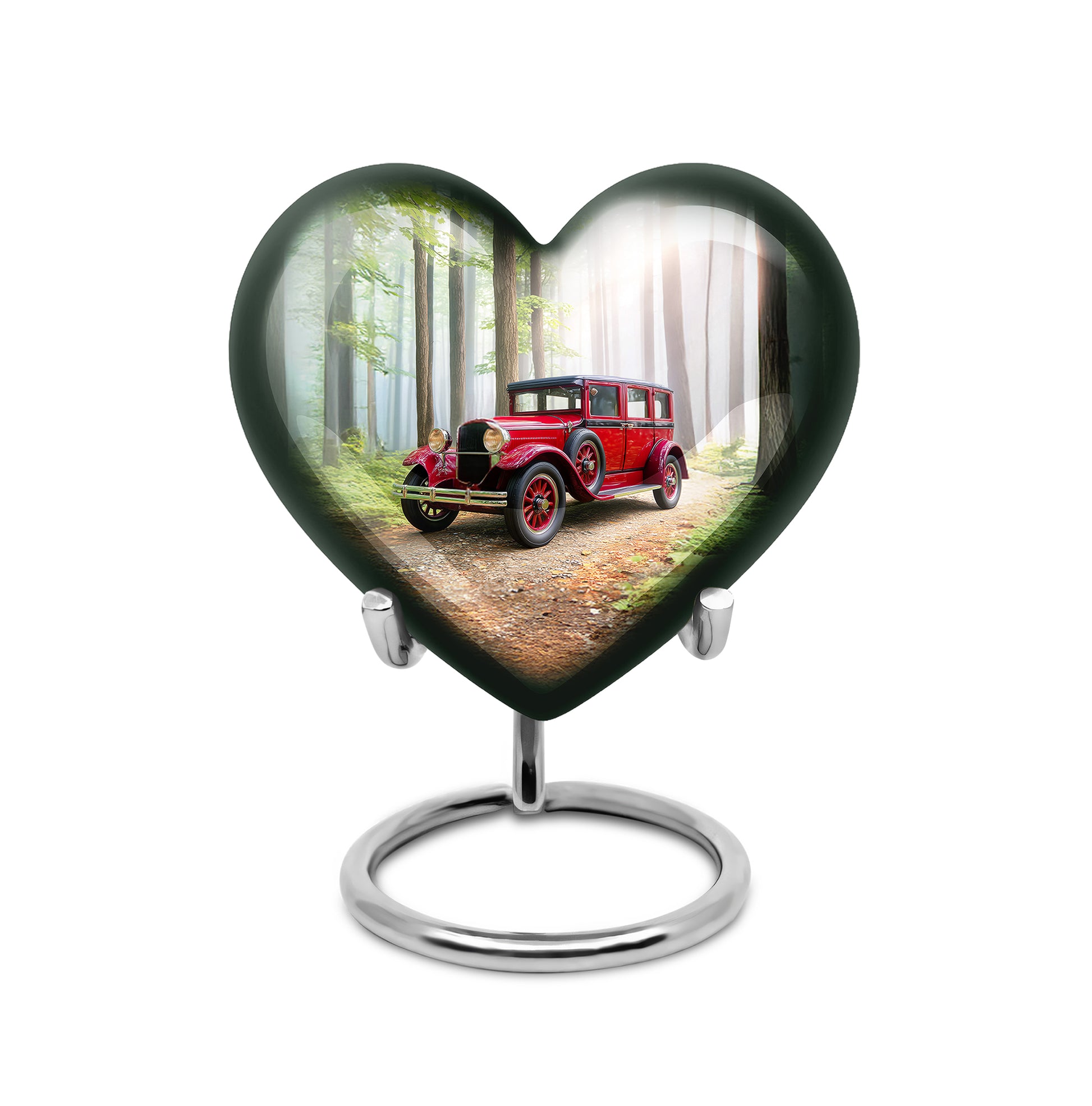 Personalized Green Cherished Car Cremation Urns for Human Ashes - 10-inch, 200 cu in - Karyliz