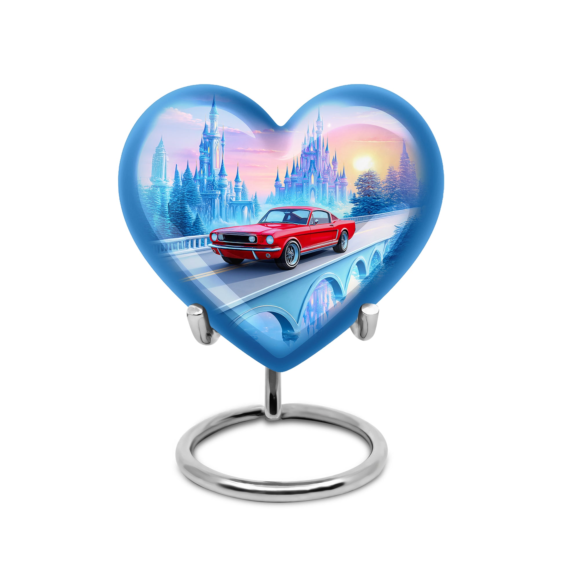 Personalized Car Cremation Urns - Pristine Blue 10-inch, 200 cu in - Karyliz