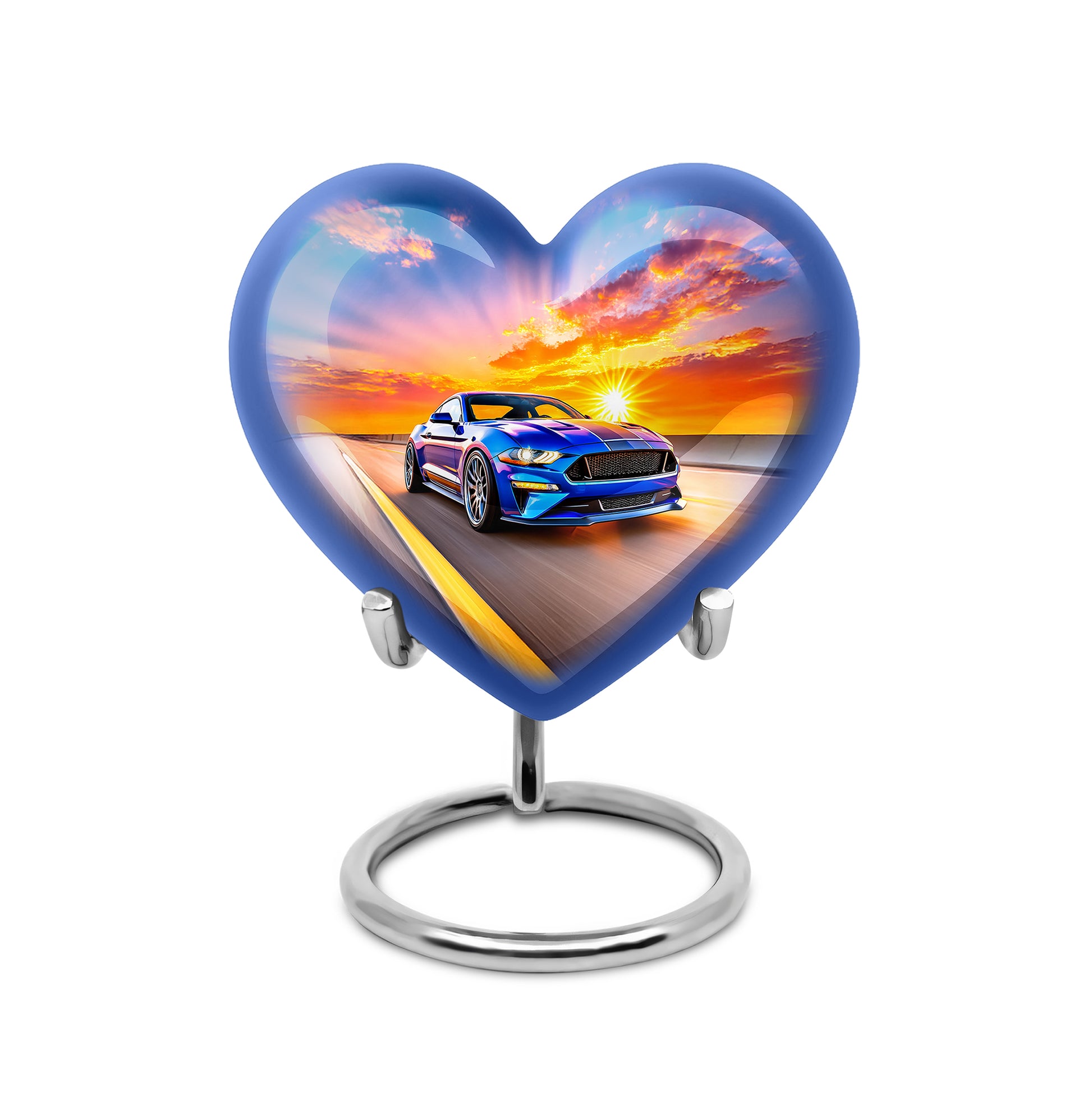 Personalized Elegant Car Cremation Urns - Blue 10-inch, 200 cu in - Karyliz