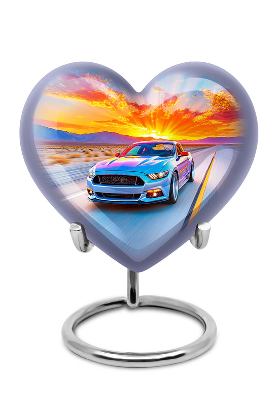 Personalized Seraphic Car Cremation Urns - Blue 10-inch, 200 cu in - Karyliz