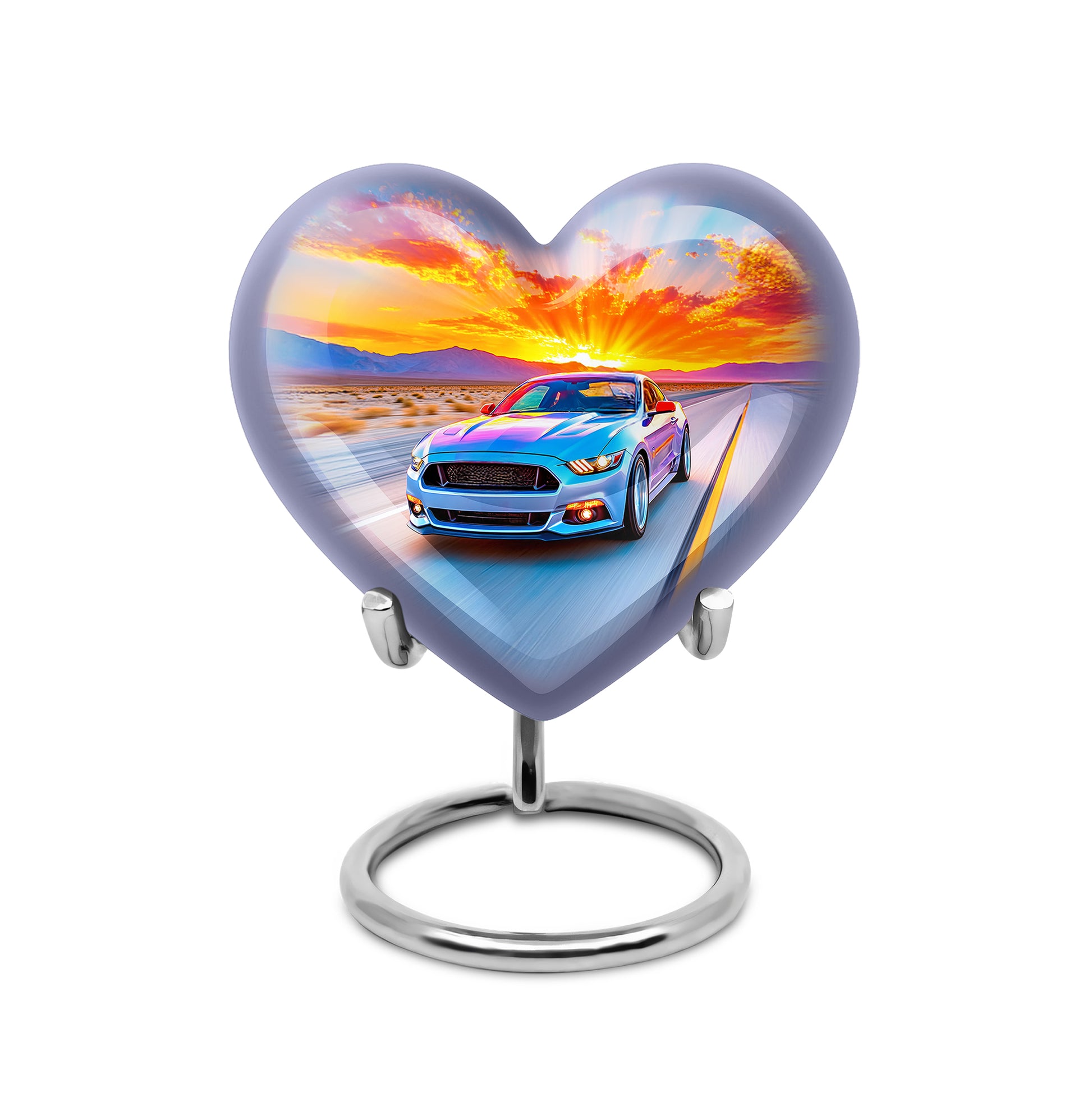 Personalized Seraphic Car Cremation Urns - Blue 10-inch, 200 cu in - Karyliz