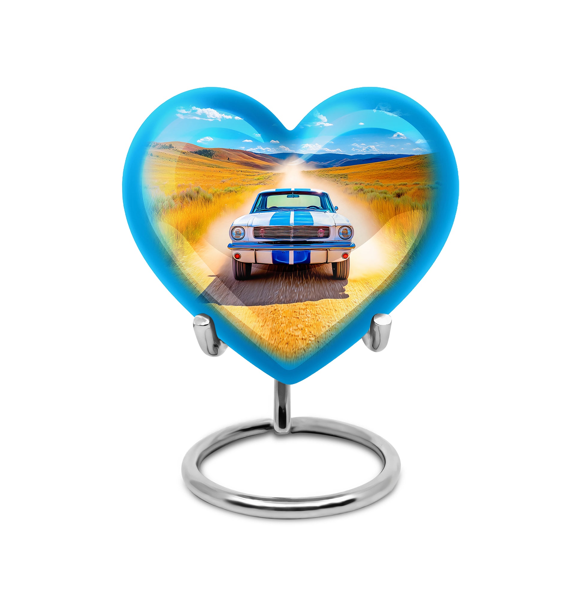 Ethereal Car Memorial Cremation Urns - Blue 10-inch, 200 cu in - Karyliz
