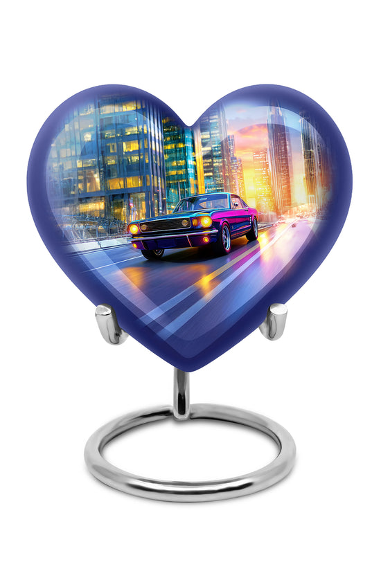 Blue Car Celebration Cremation Urns for Human Ashes - 10-inch, 200 cu in - Karyliz