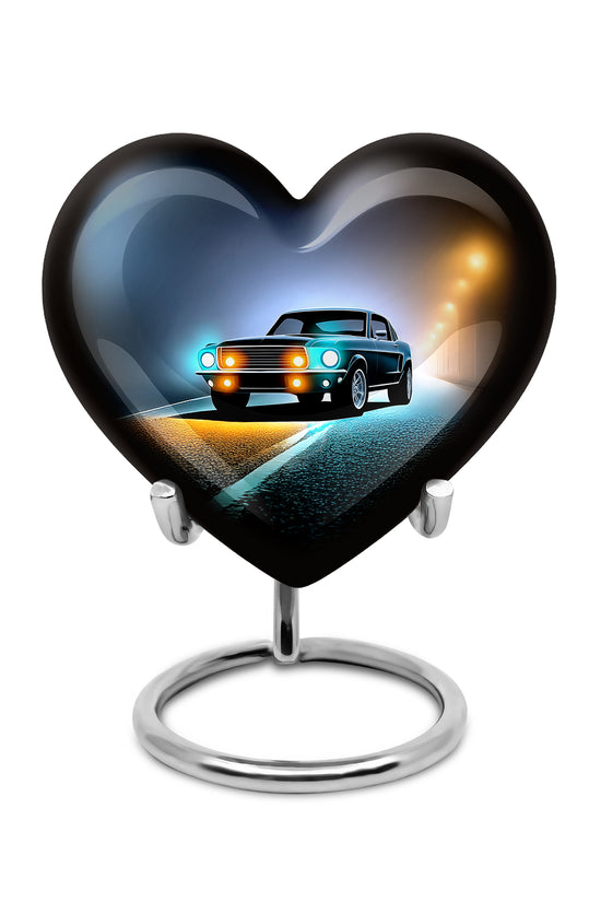 Personalized Black Steadfast Car Cremation Urns for Human Ashes - 10-inch, 200 cu in - Karyliz