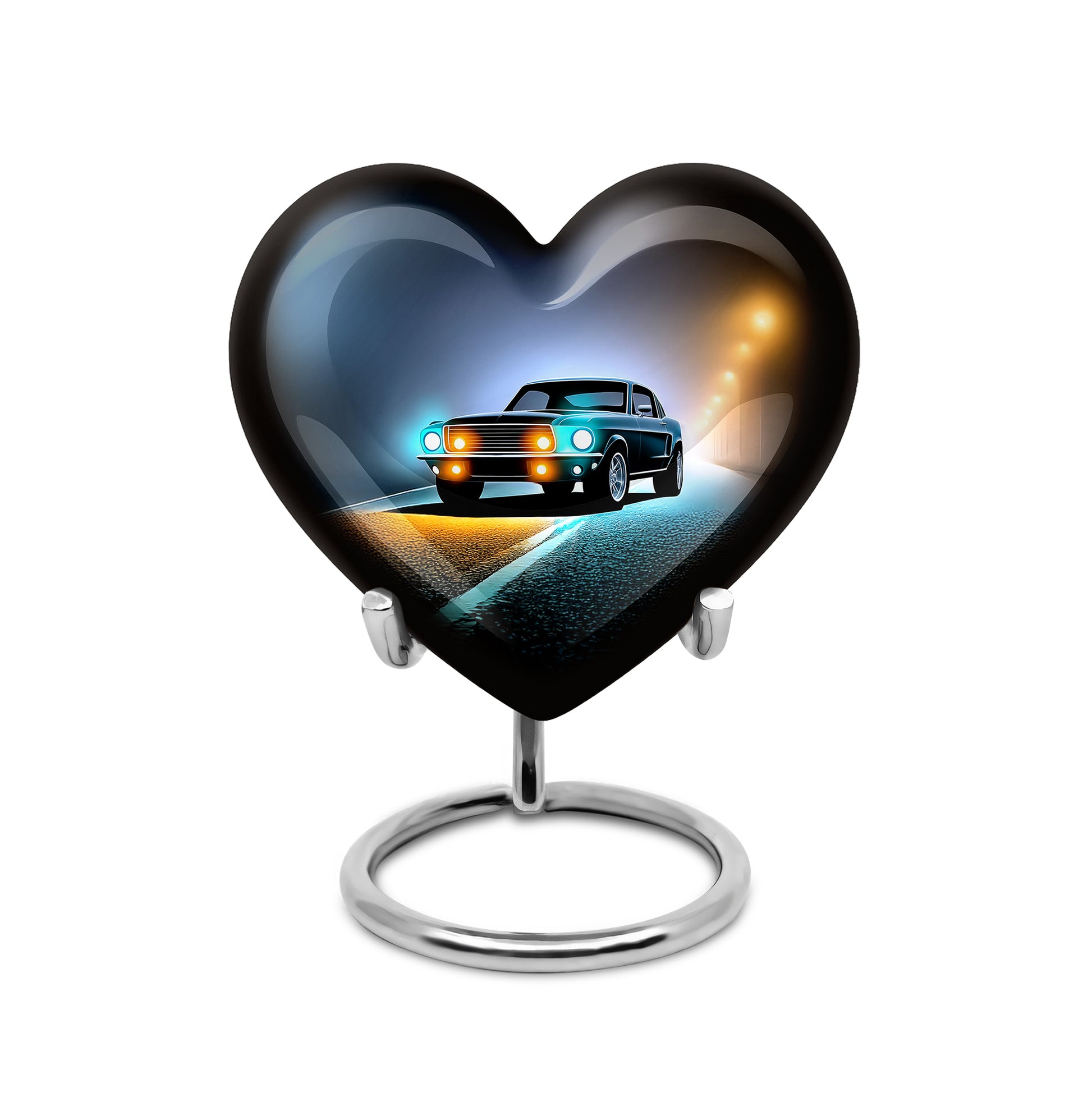 Personalized Black Steadfast Car Cremation Urns for Human Ashes - 10-inch, 200 cu in - Karyliz