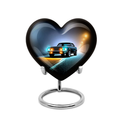 Personalized Black Steadfast Car Cremation Urns for Human Ashes - 10-inch, 200 cu in - Karyliz