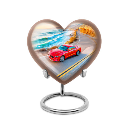 Personalized Car Cremation Urns - Pristine Blue 10-inch, 200 cu in - Karyliz